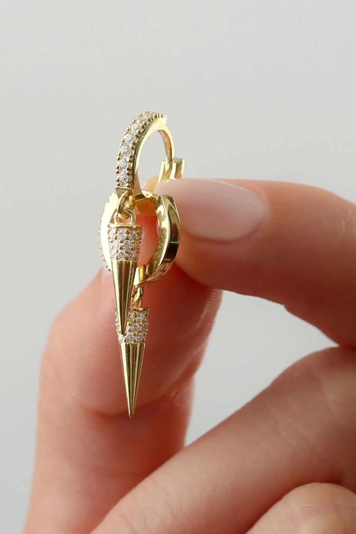 Goldene Kante - 925 Sterling -Silber -Ohrringe