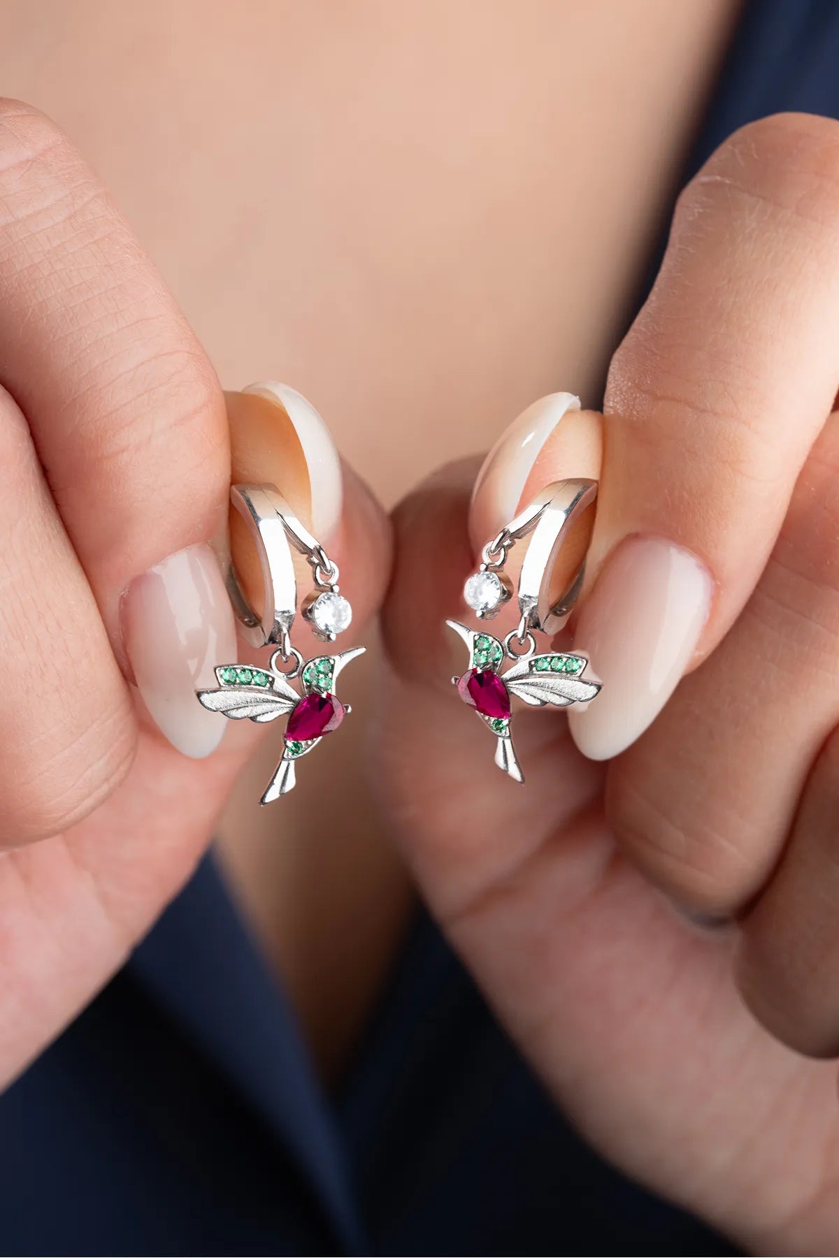 Hummingbird Charm – 925 Sterling Zilver Oorbellen