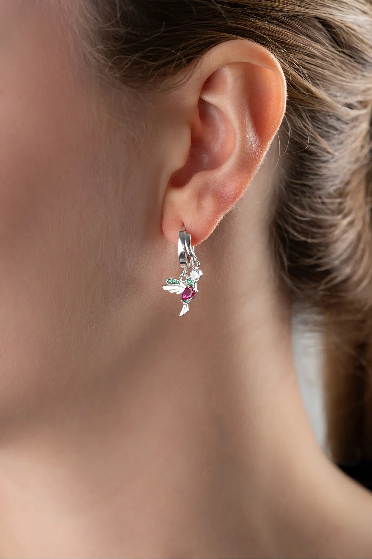 Hummingbird Charm – 925 Sterling Zilver Oorbellen