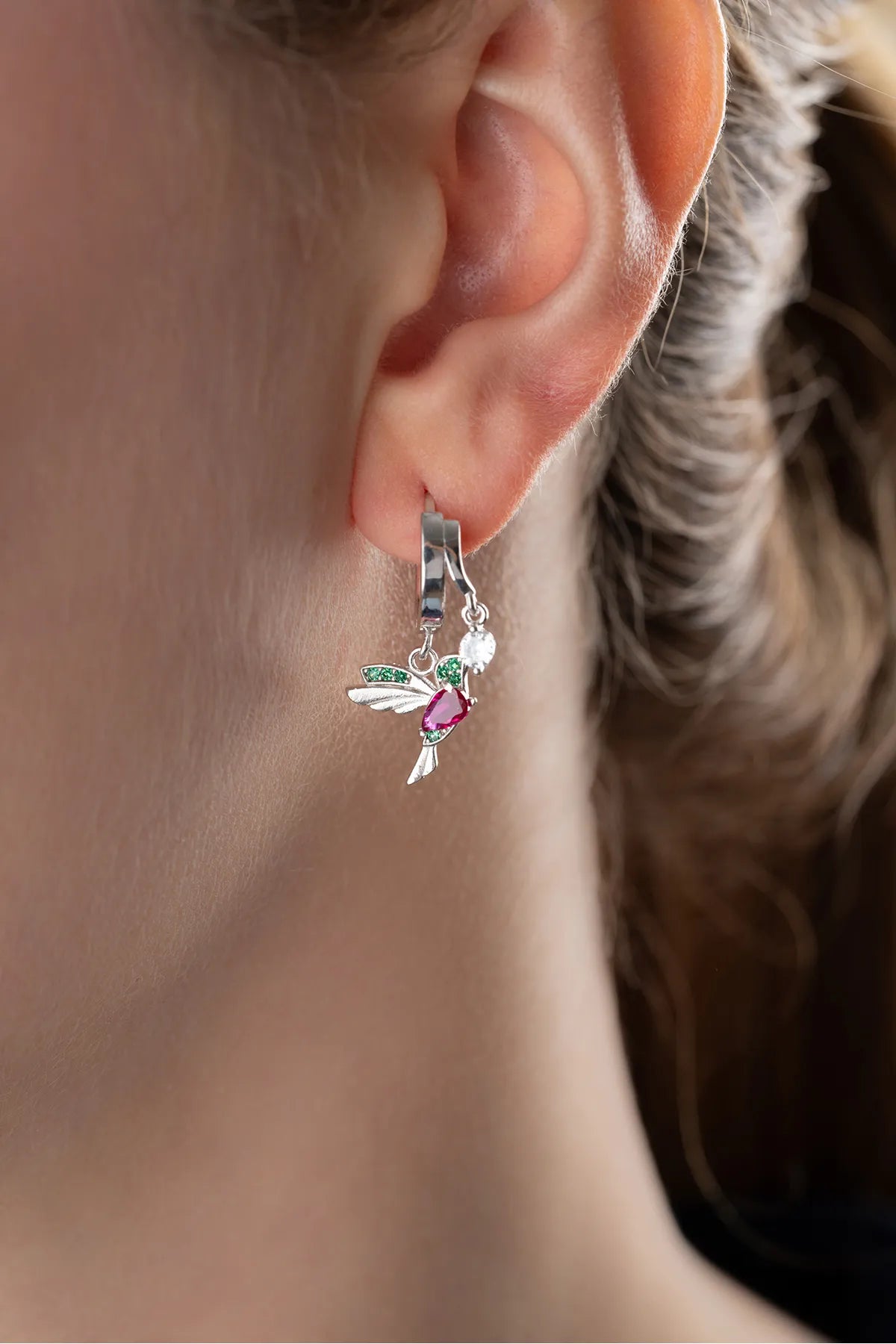 Hummingbird Charm – 925 Sterling Zilver Oorbellen
