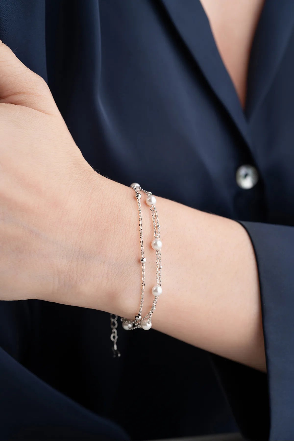 Parel Armband van 925 Sterling Zilver - by LYDIAN