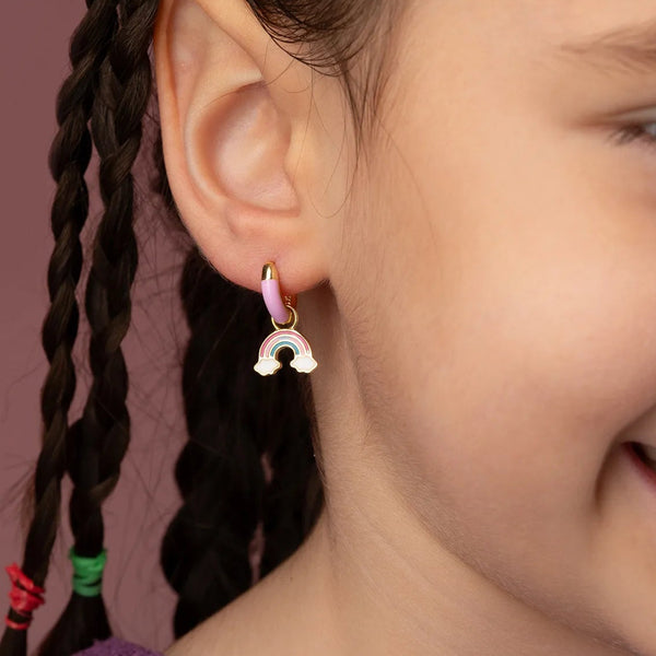 Kinderoorbellen Regenboog – 925 Sterling Zilver met Emaille