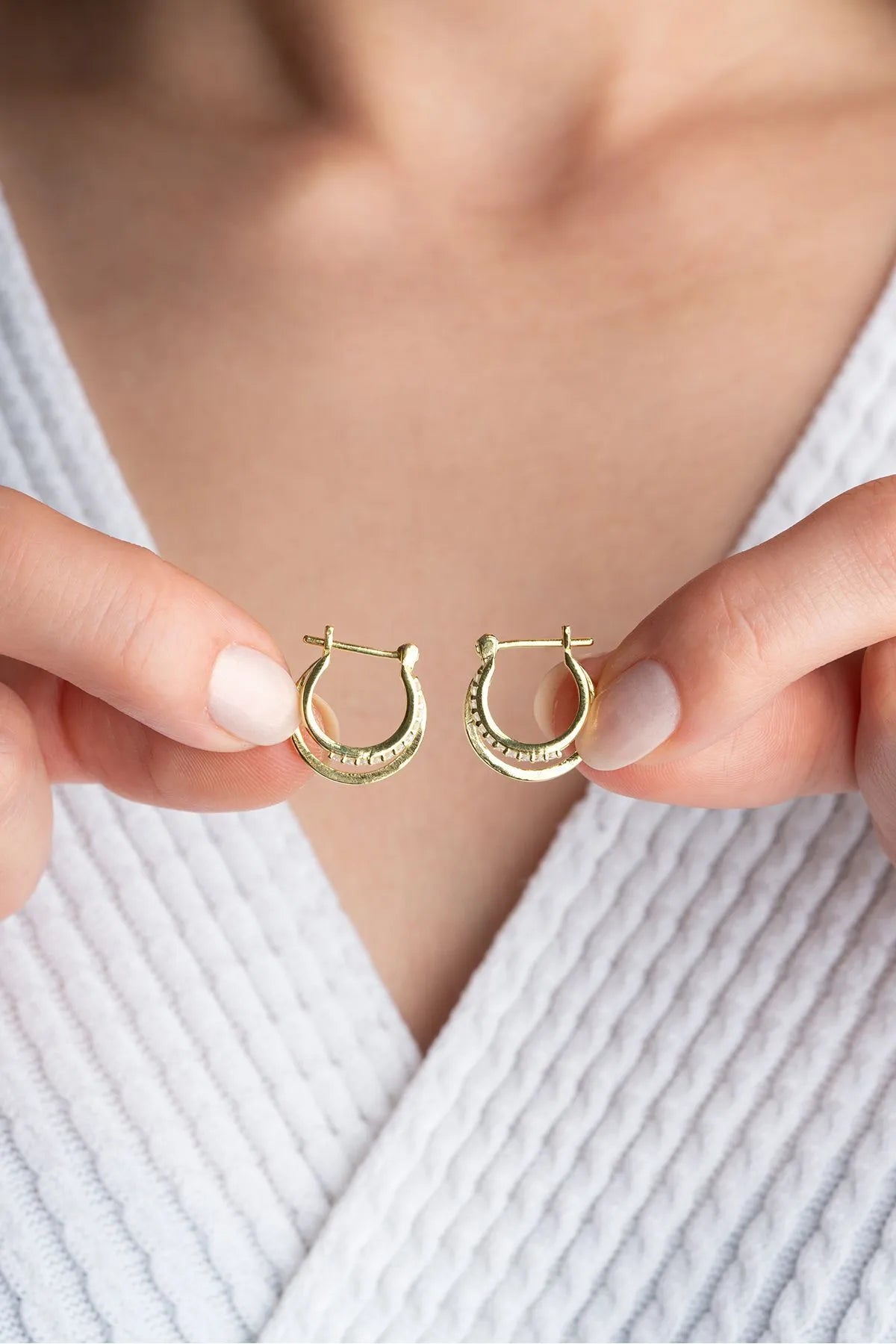 Duo Shine - 925 Sterling Silberohrringe