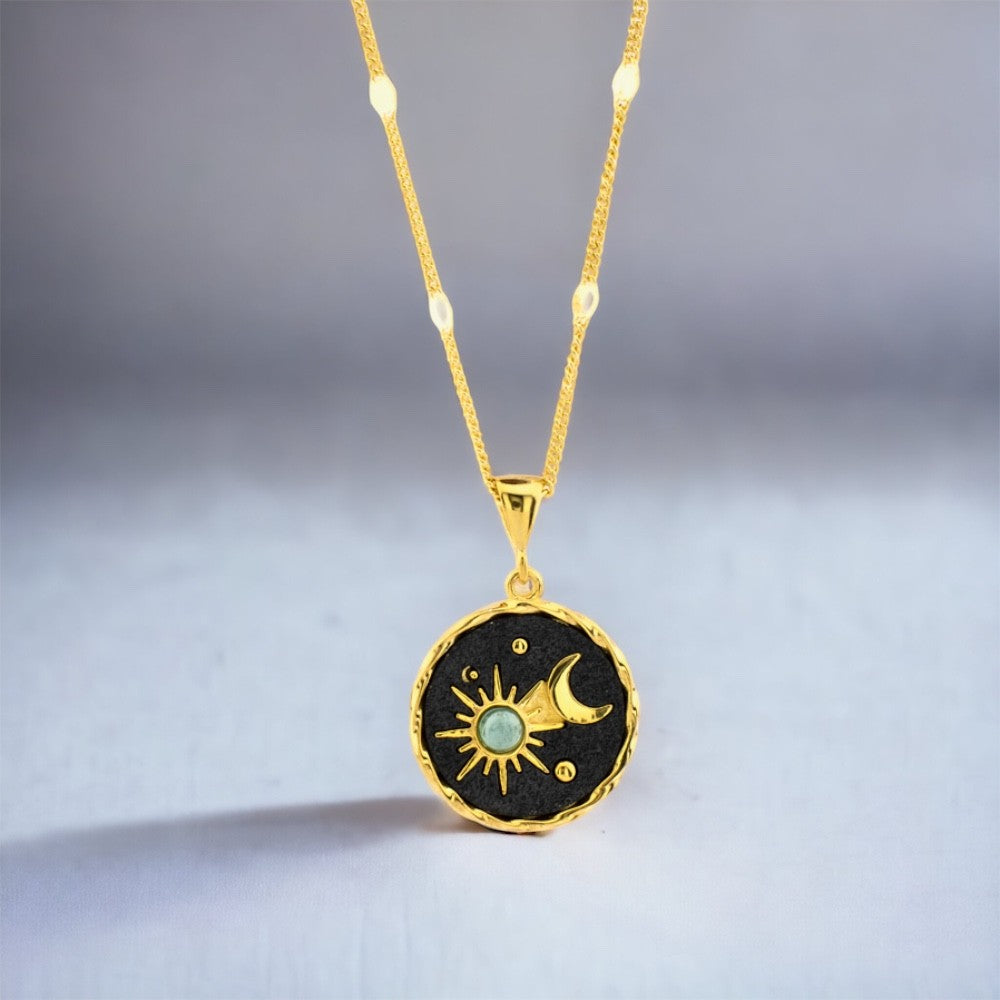Medaillon - Zon Maan en Sterren kettinghanger