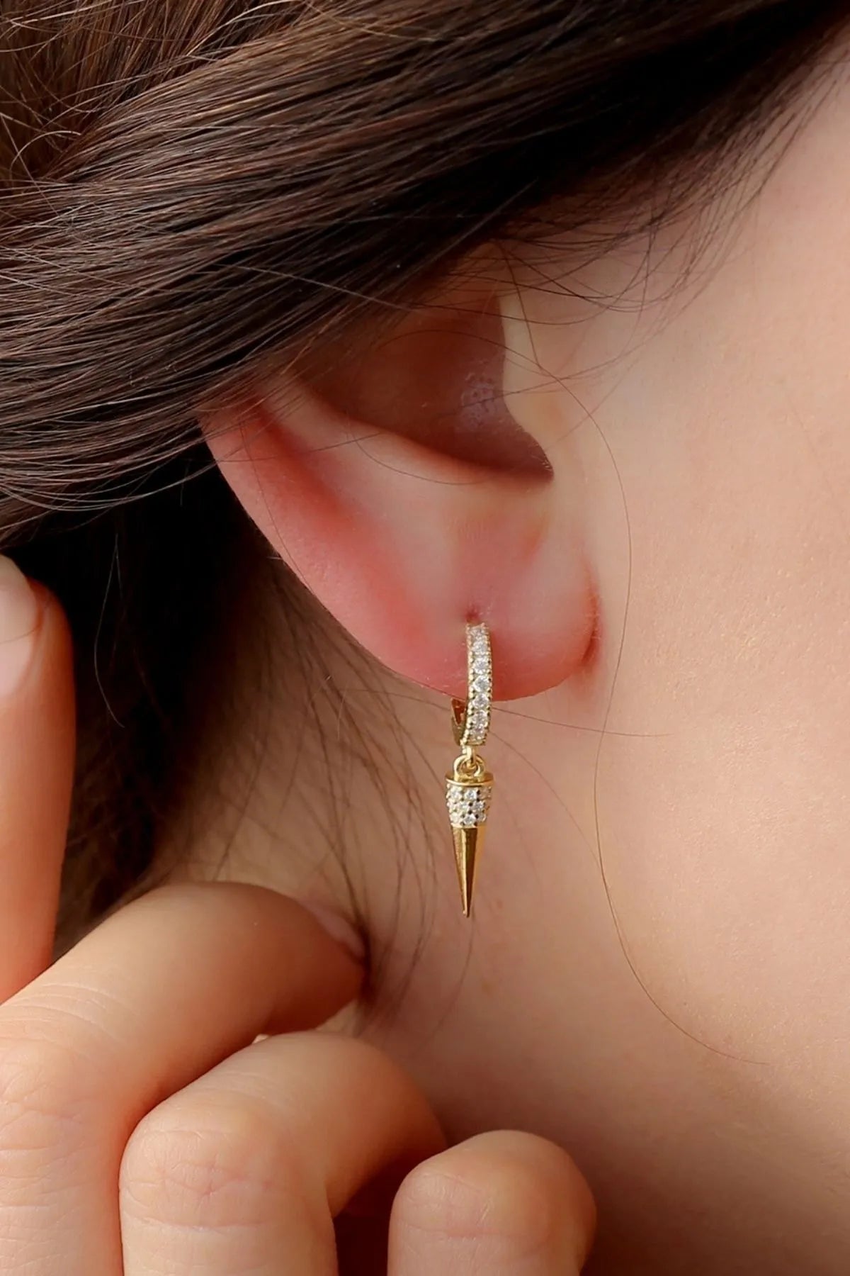 Goldene Kante - 925 Sterling -Silber -Ohrringe
