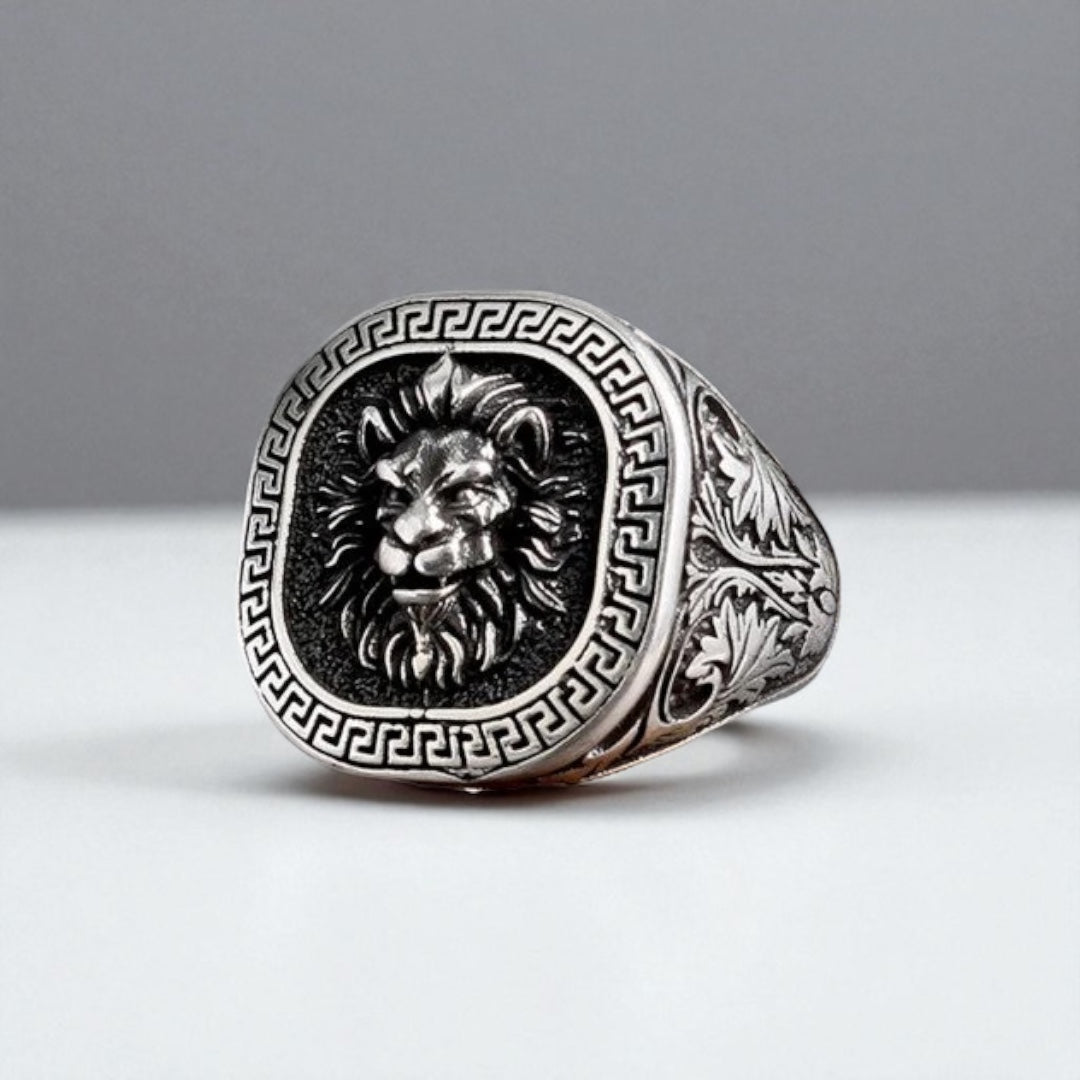 925 Sterling Zilveren Ring met Leeuwenkop Design