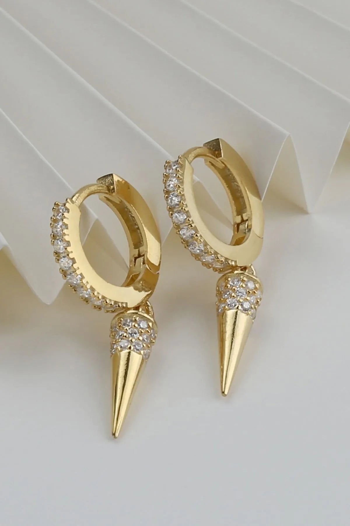 Goldene Kante - 925 Sterling -Silber -Ohrringe