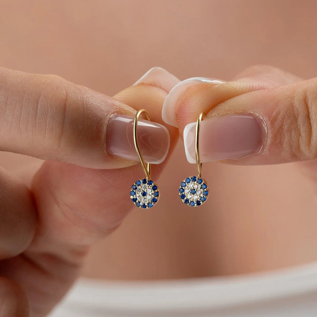 Kinderoorbellen met Oogje – 925 Sterling Zilver