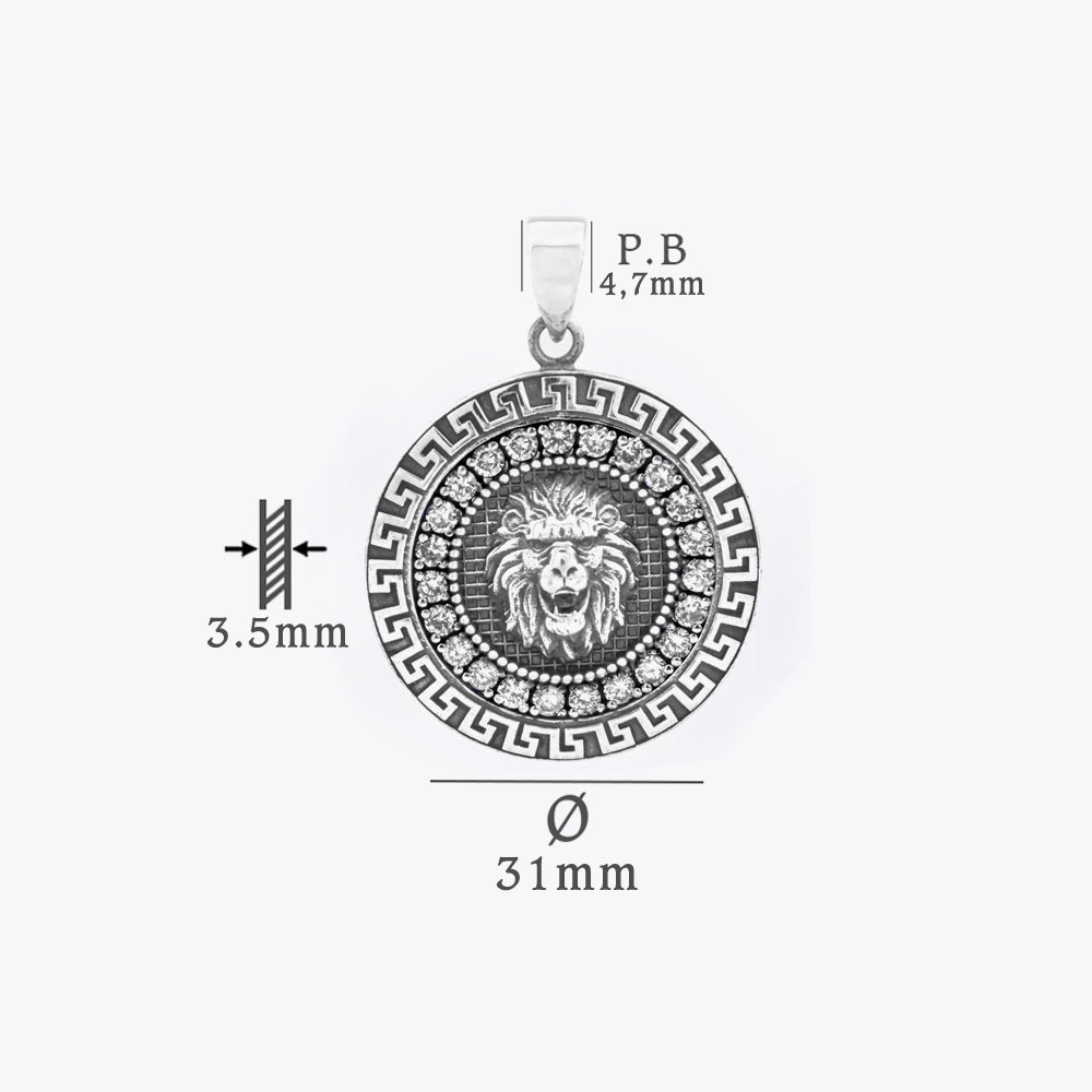 Lion Ketting hanger with Zirconia 925 Silver CLMR0289-KC