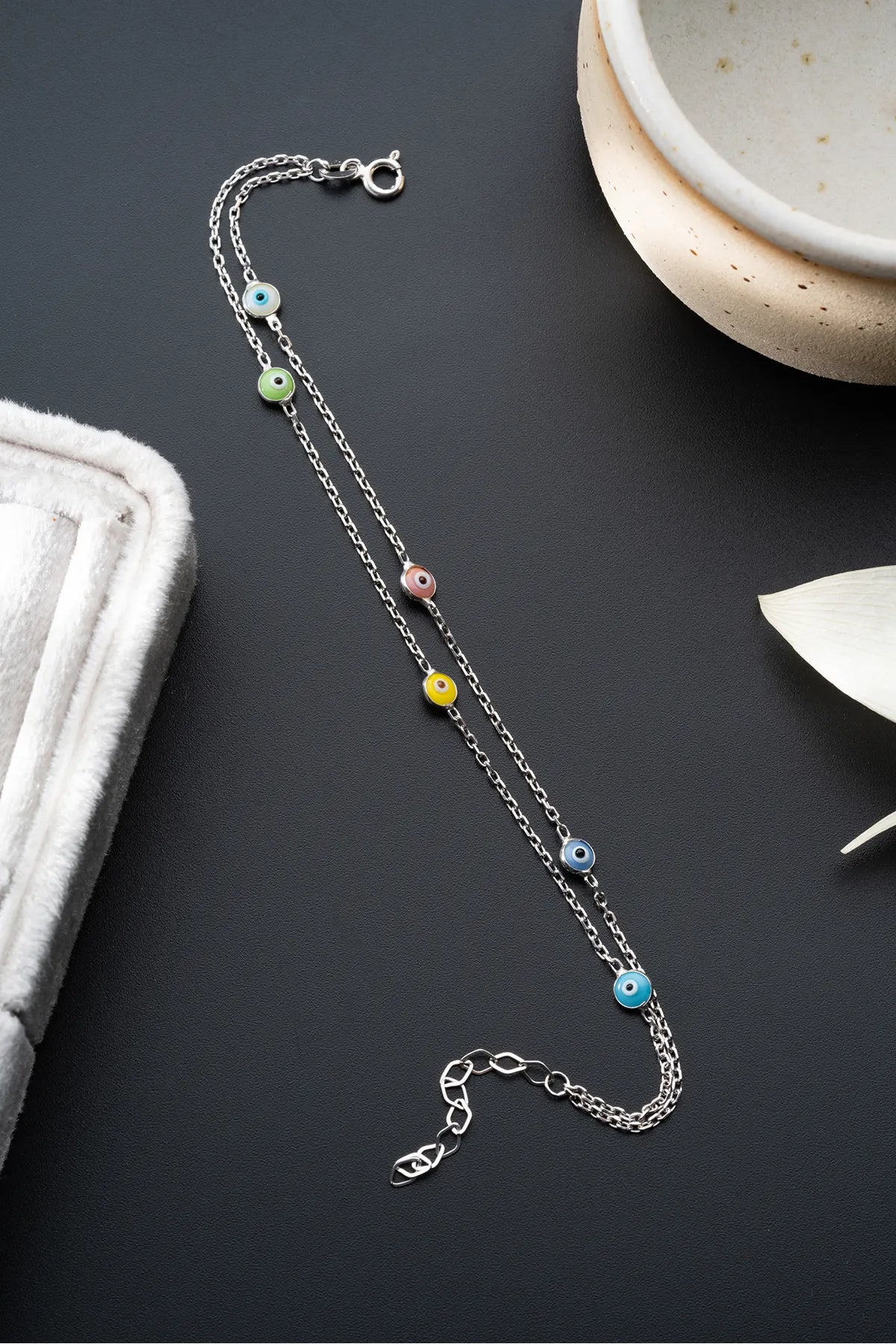 Boze Oog Armband – 925 Zilver – Blue Aura