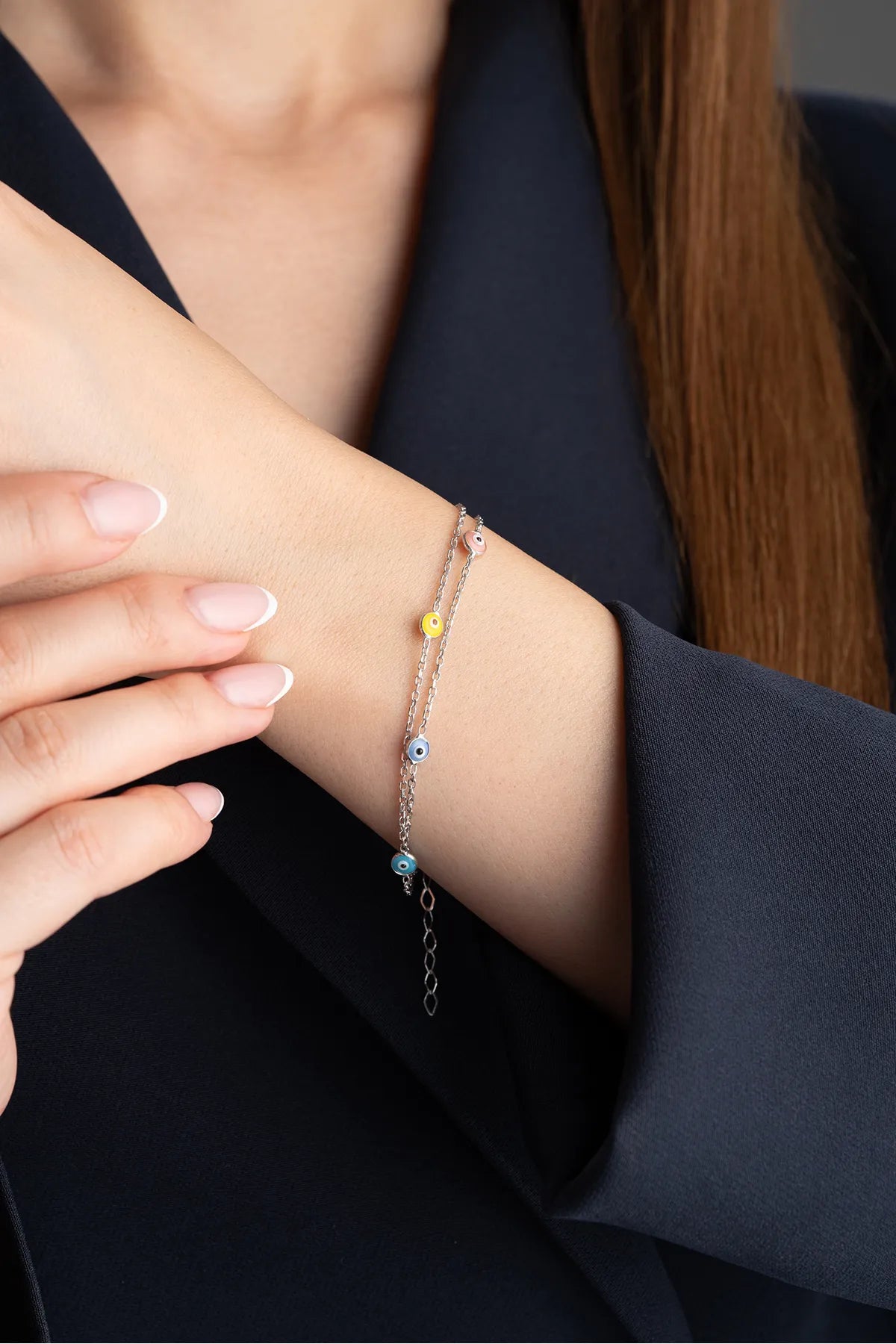 Boze Oog Armband – 925 Zilver – Blue Aura