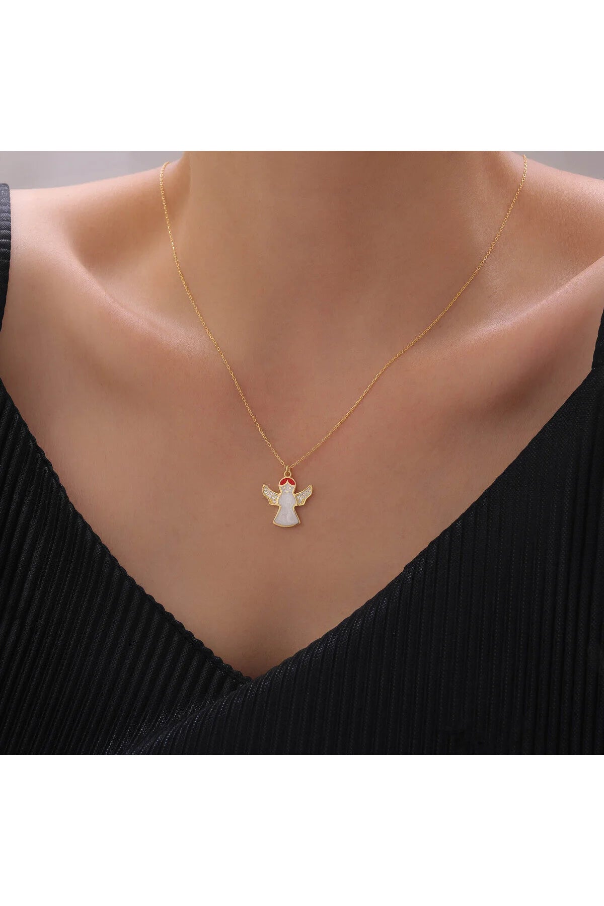 "Angelica" 925 Sterling Zilveren Kerstengel Ketting