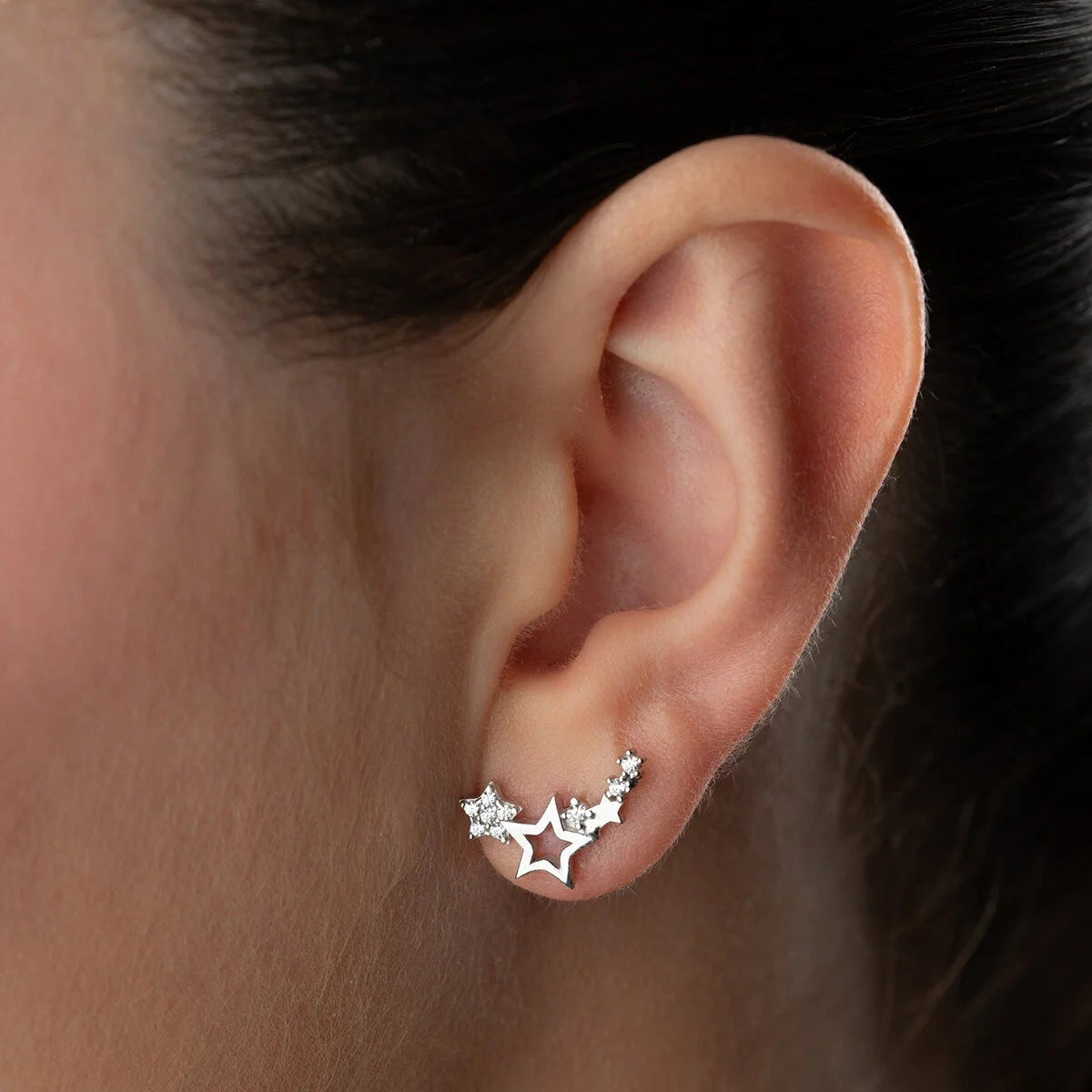 Earrings with Stars – 925 Silver