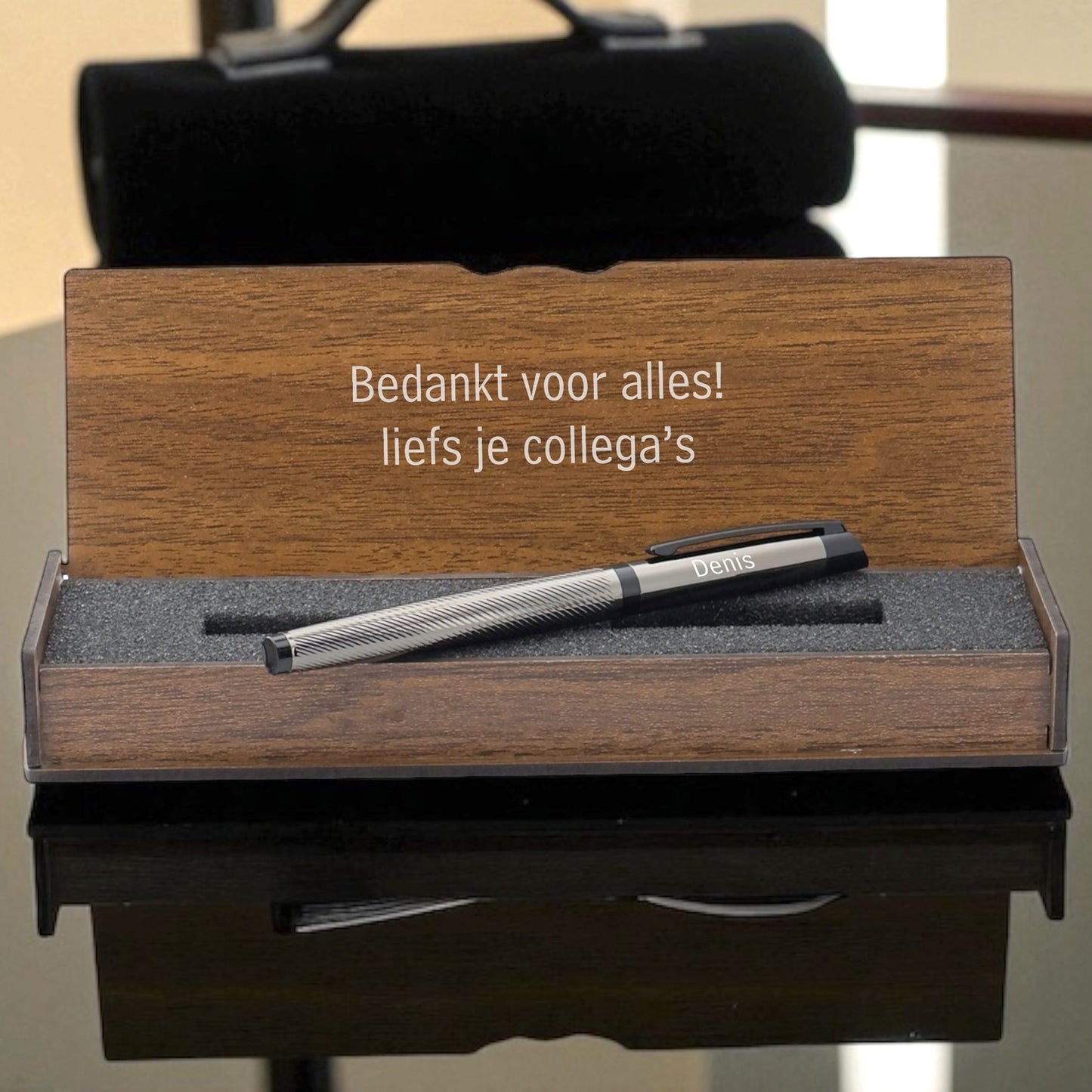Gepersonaliseerde Penset - Schrijfset met Gegraveerde Houten Doosje BLP22670