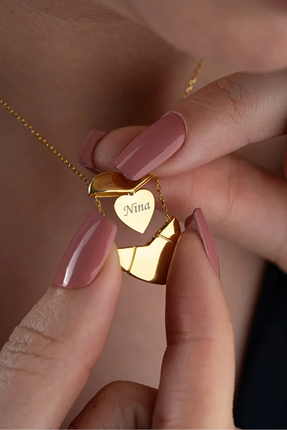 925 Zilver Hart Naamketting