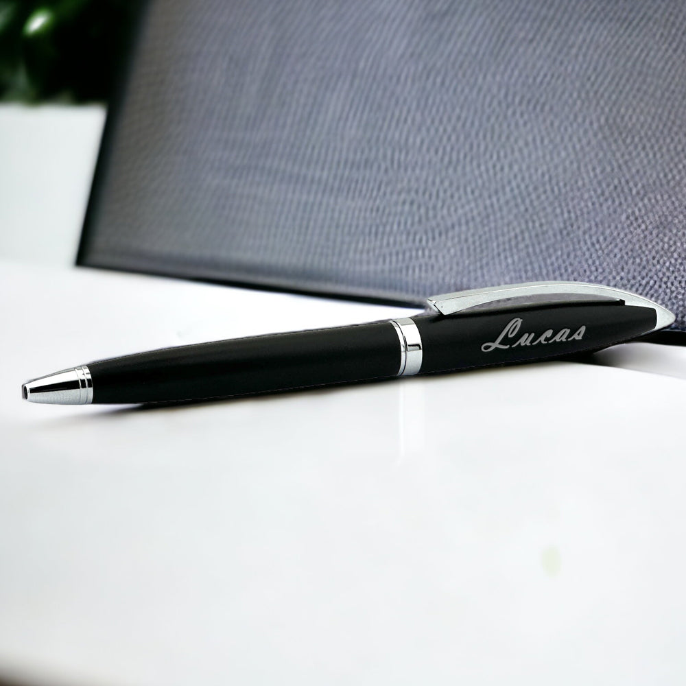 Personalized PEN SET - Writing set with engraved wooden box BLP672TB