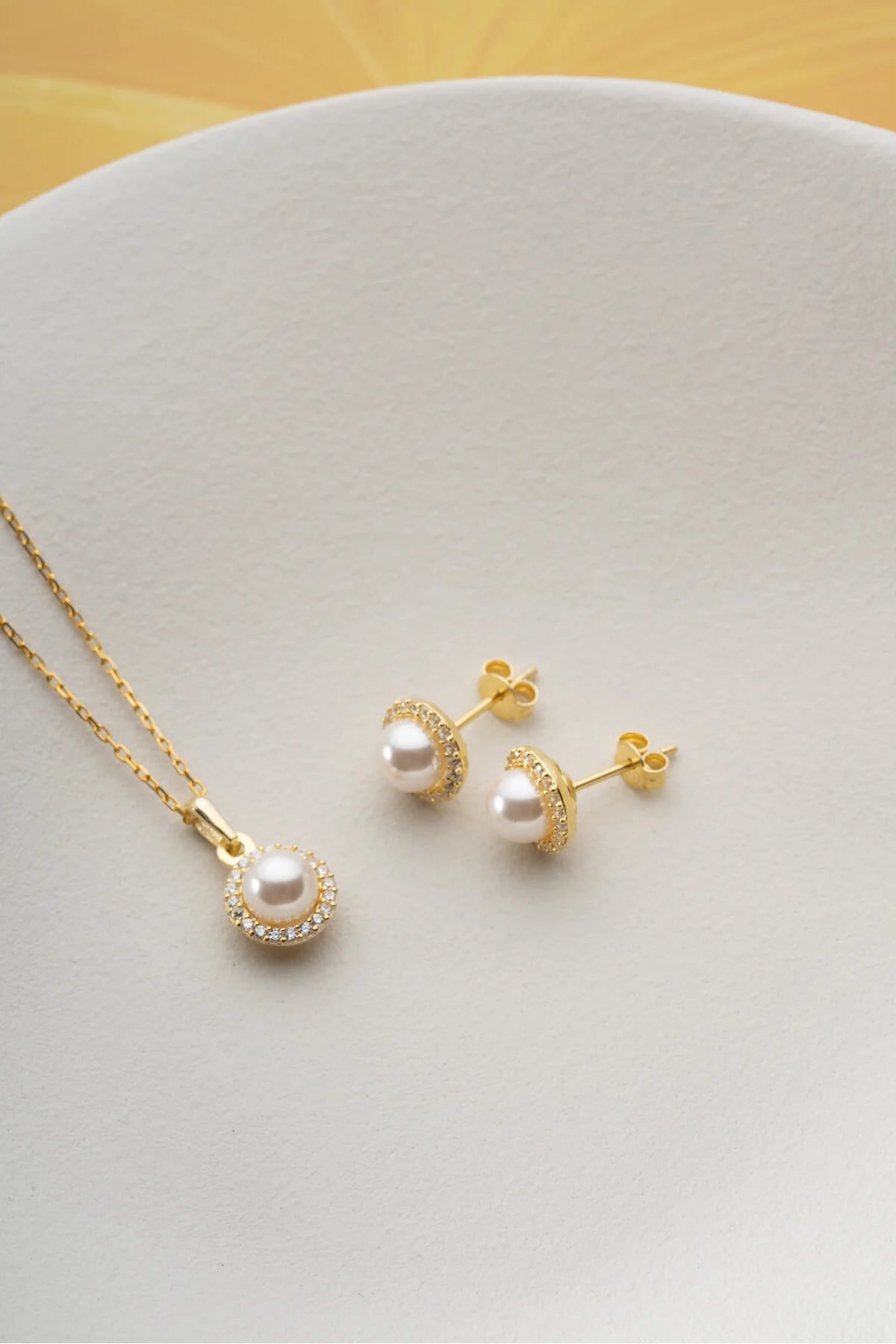 LunaPearl 925 – Parel Ketting & Oorbellen Set