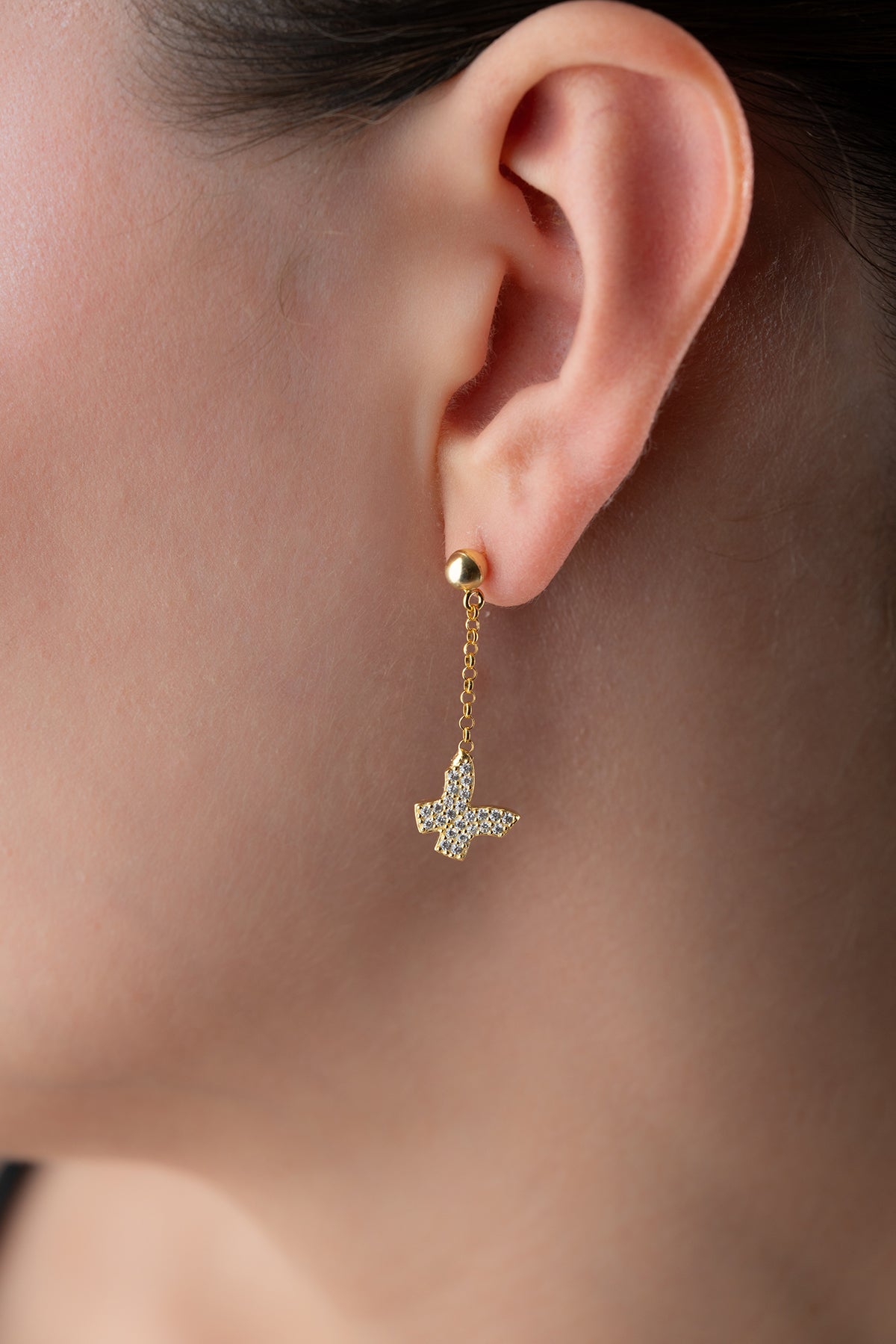 Butterfly Shine earrings with chain