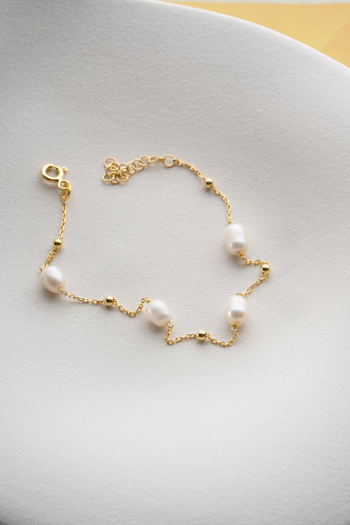 Fijne Armband met Parel en Goud Verguld