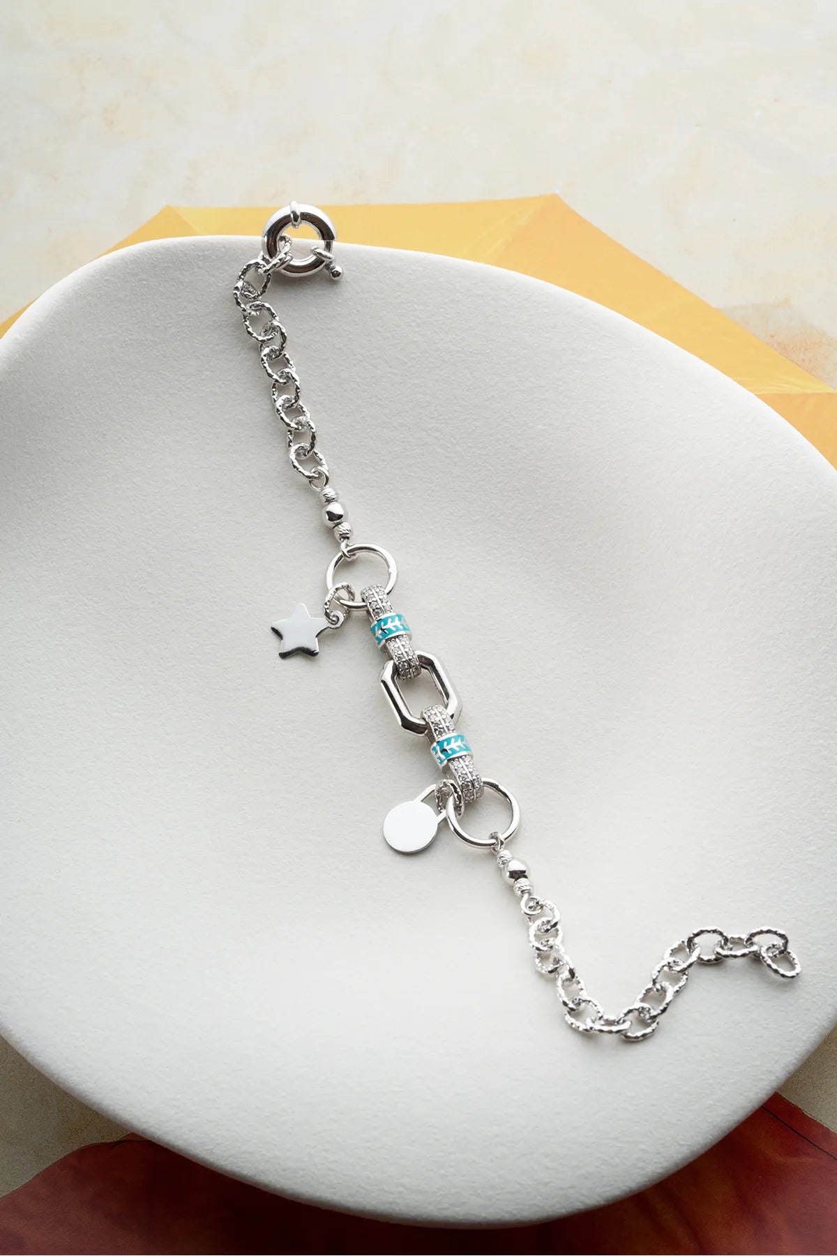 925 Sterling Zilveren Trend Armband met Bedels