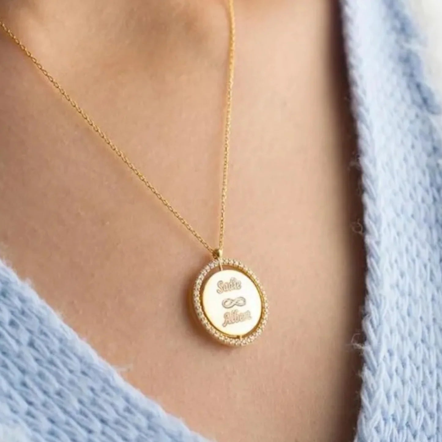 Gepersonaliseerde Oogje-Ketting van 925 Zilver