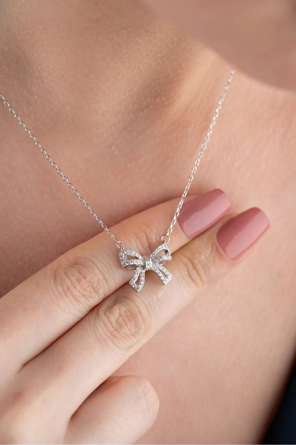 Fijne Strik Ketting van 925 Zilver