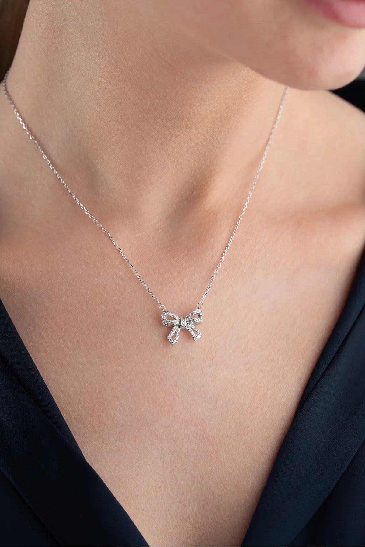 Fijne Strik Ketting van 925 Zilver