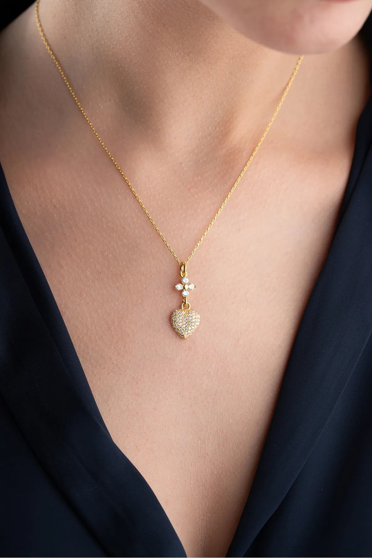 925 Zilveren Ketting met Hart Hanger