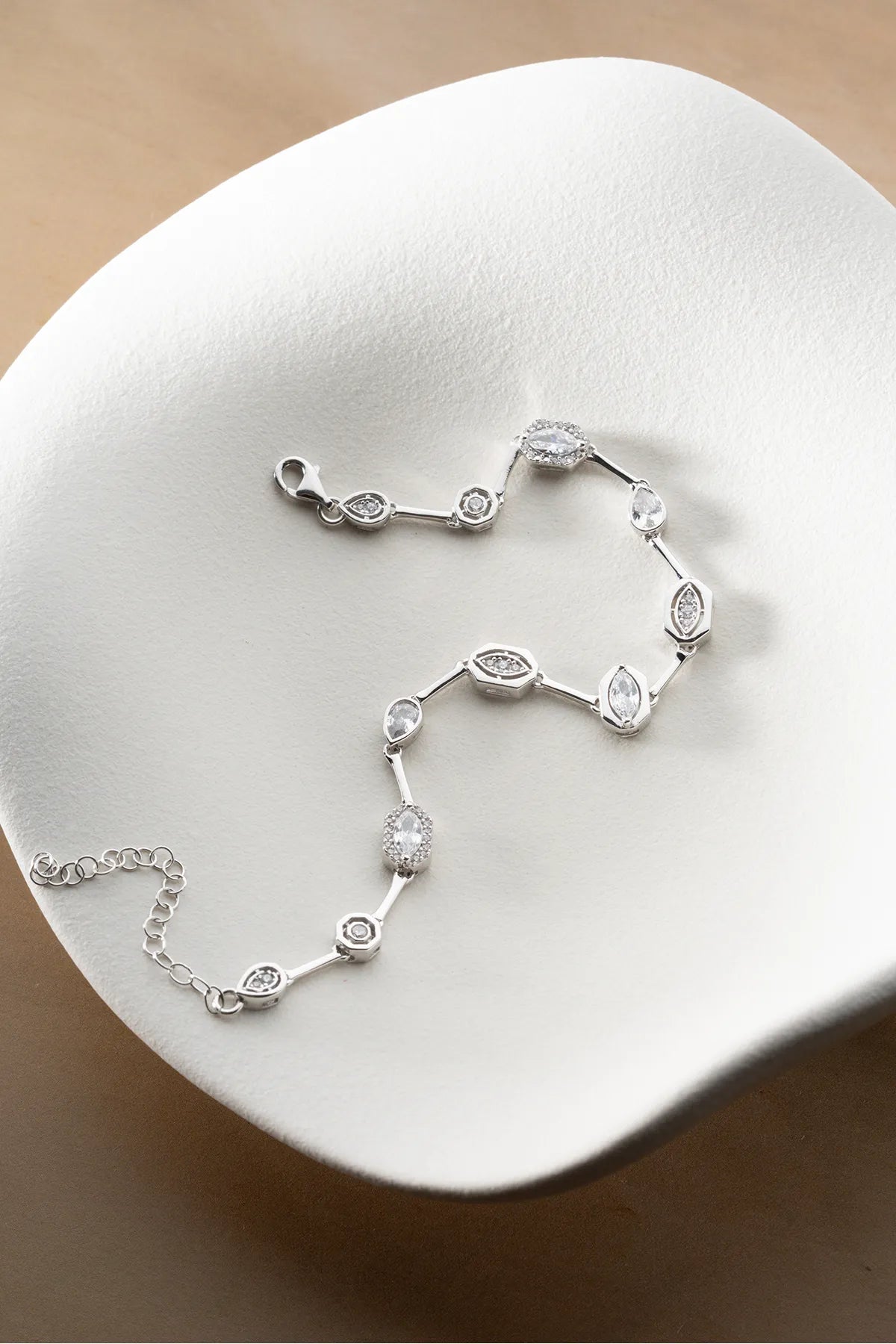 925 Sterling Zilveren Armband met Zirkonia Stenen