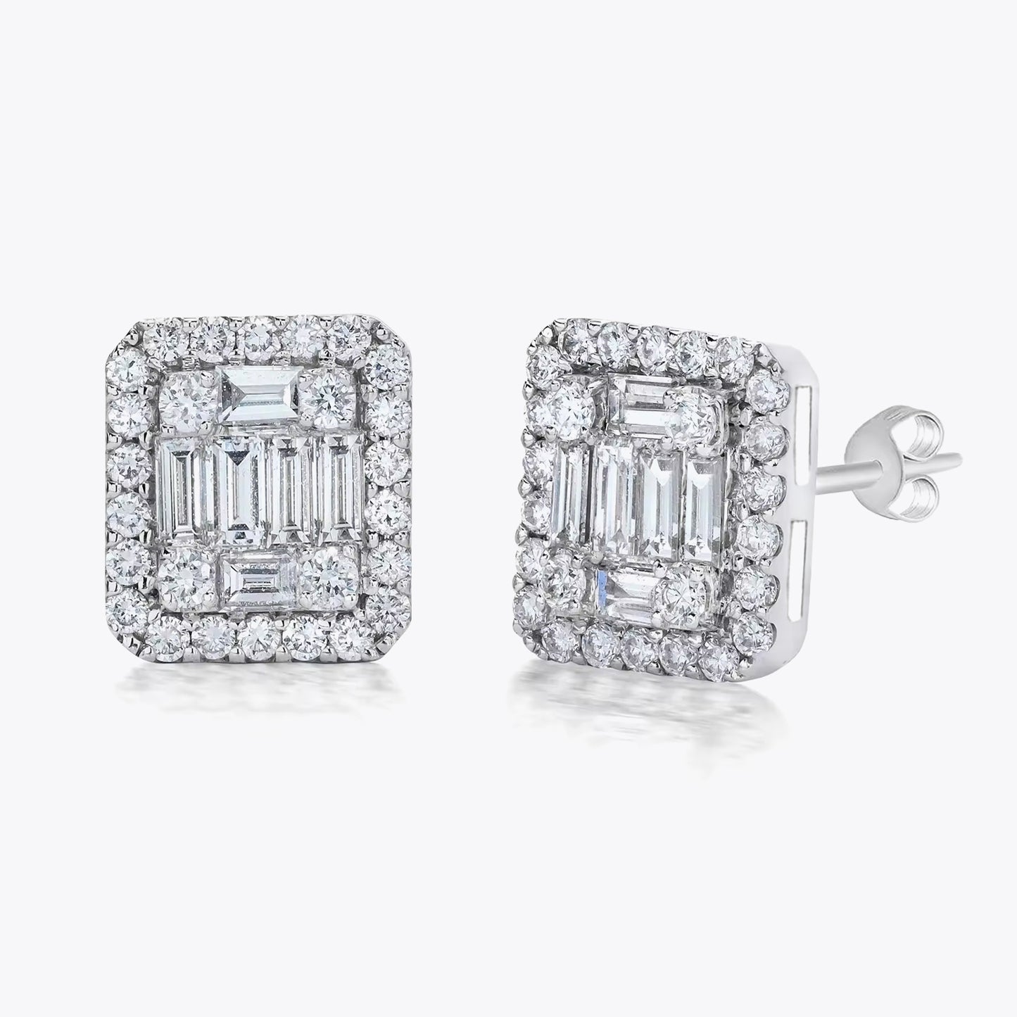Silver luxury earrings with white zirconias DMNK004