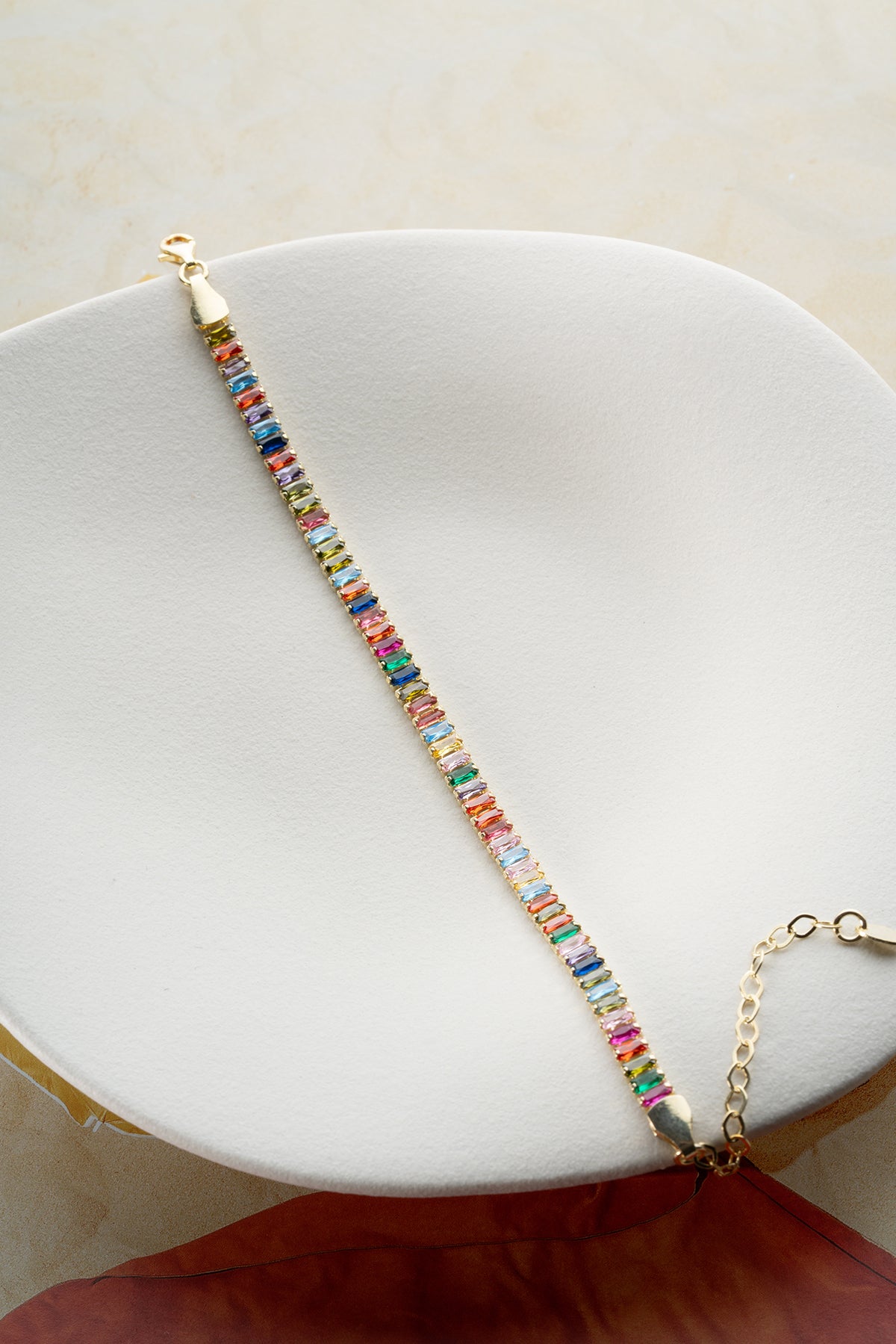 Armband met Kleurrijke Stenen – 925 Zilver Verguld