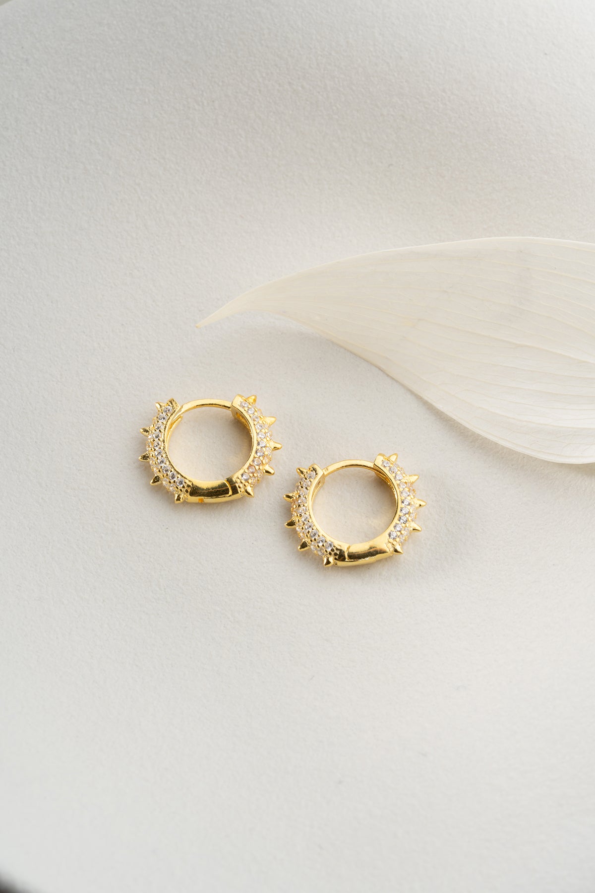 Stellar Spike Oorringen - Zirconia Spikes on Hoops