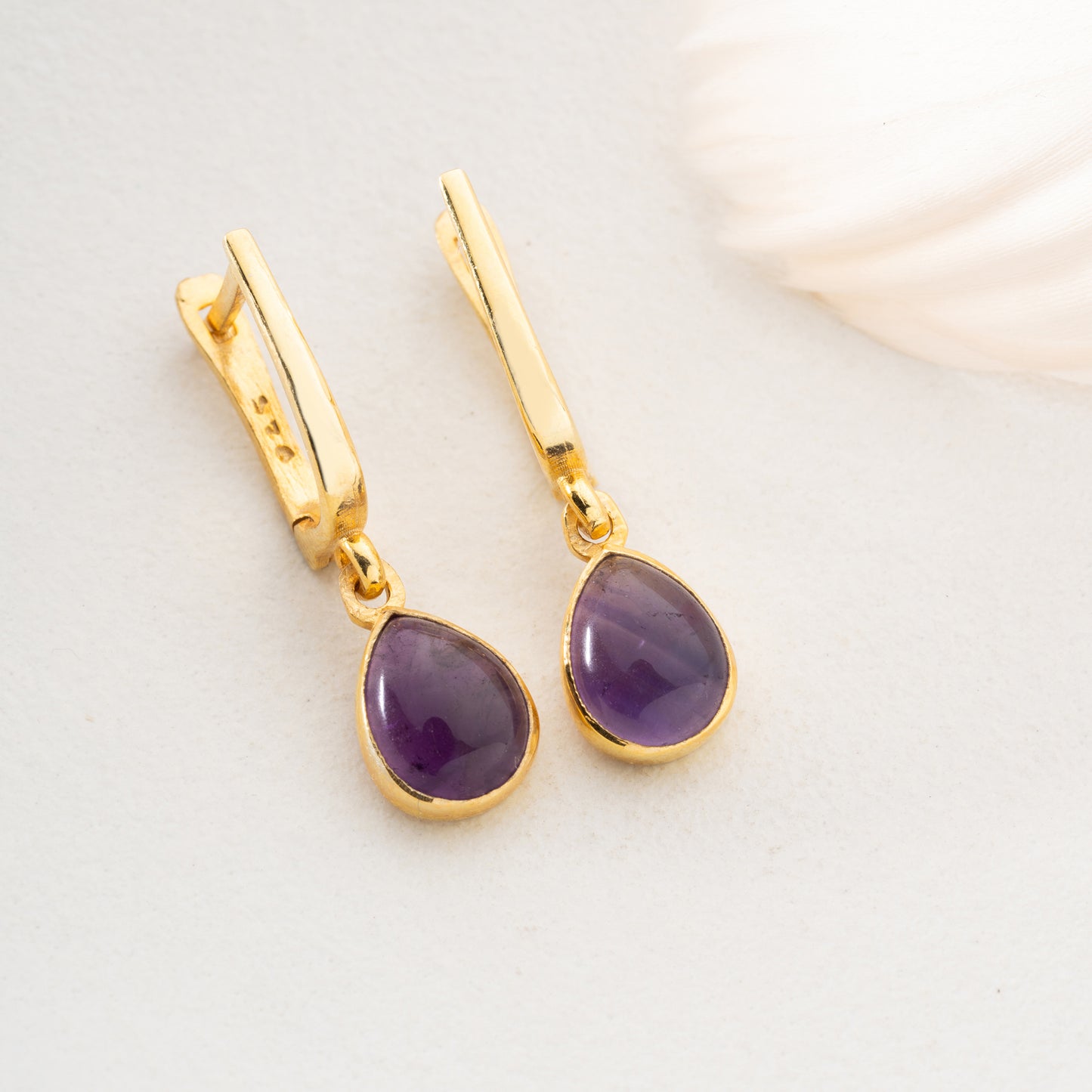 Amethyst-Tropfenohrringe – Natursteinkollektion