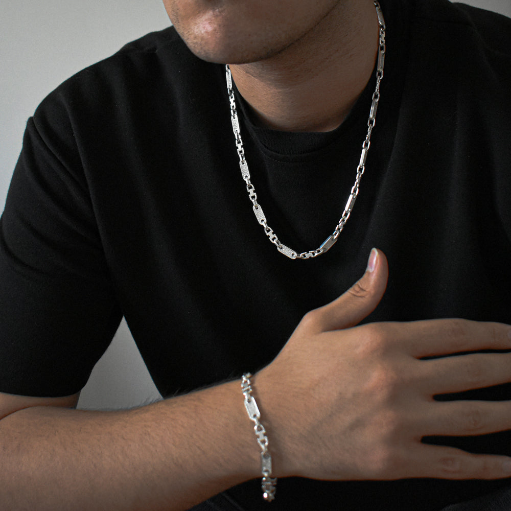 Valter 925 Zilver ketting&armband met zirconia 6,8 mm