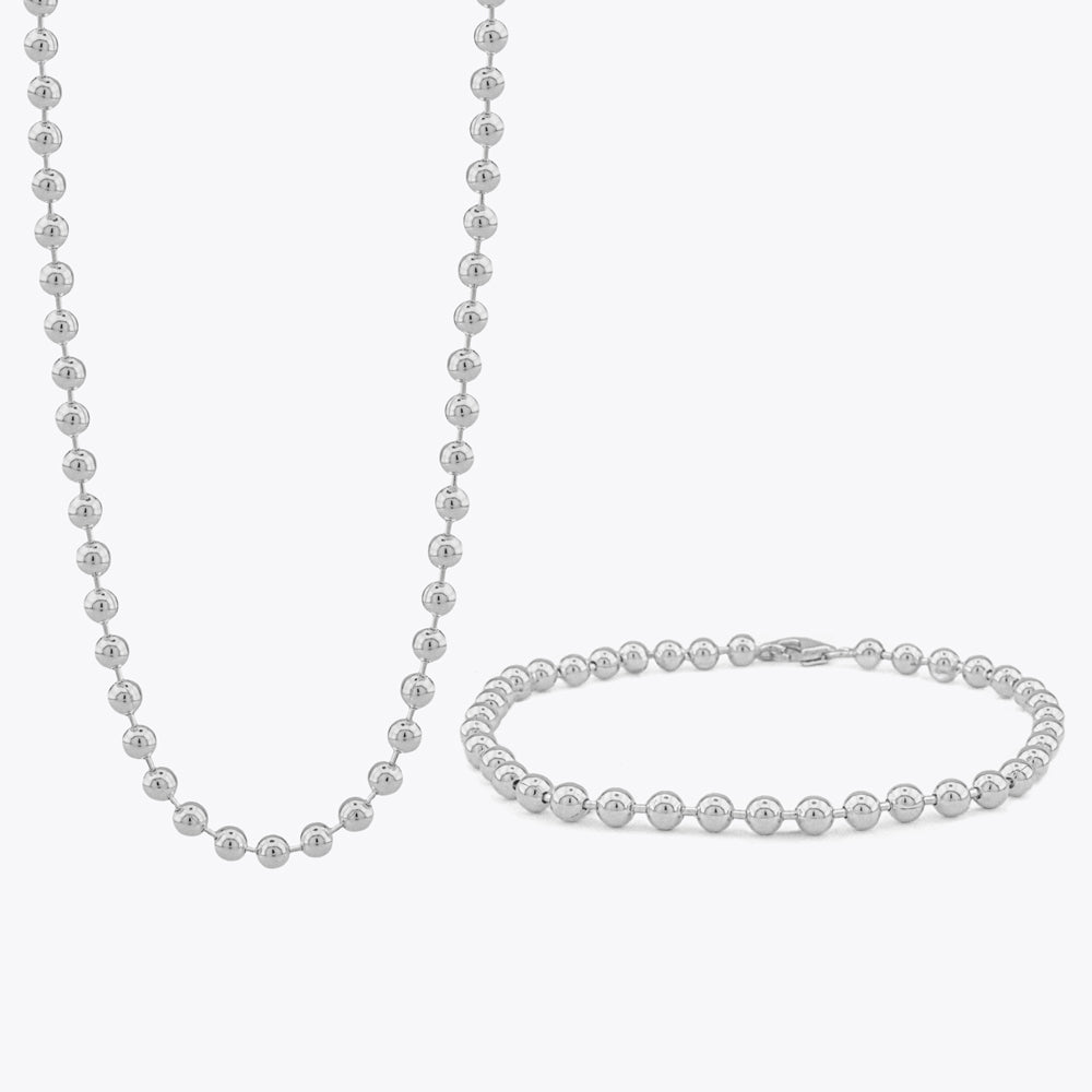 925 zilveren set ketting&armband 4mm