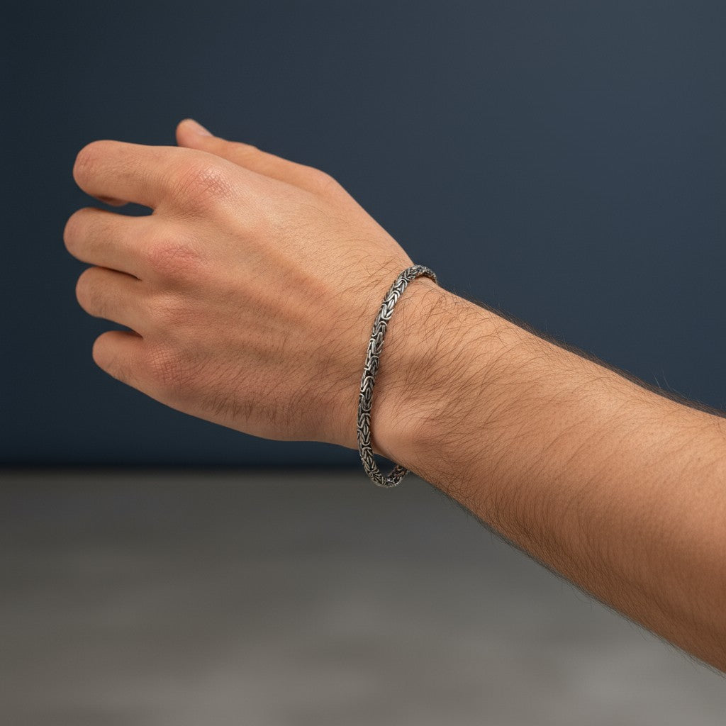 925 Sterling Zilveren Koningsschakel Armband (5mm-21cm)