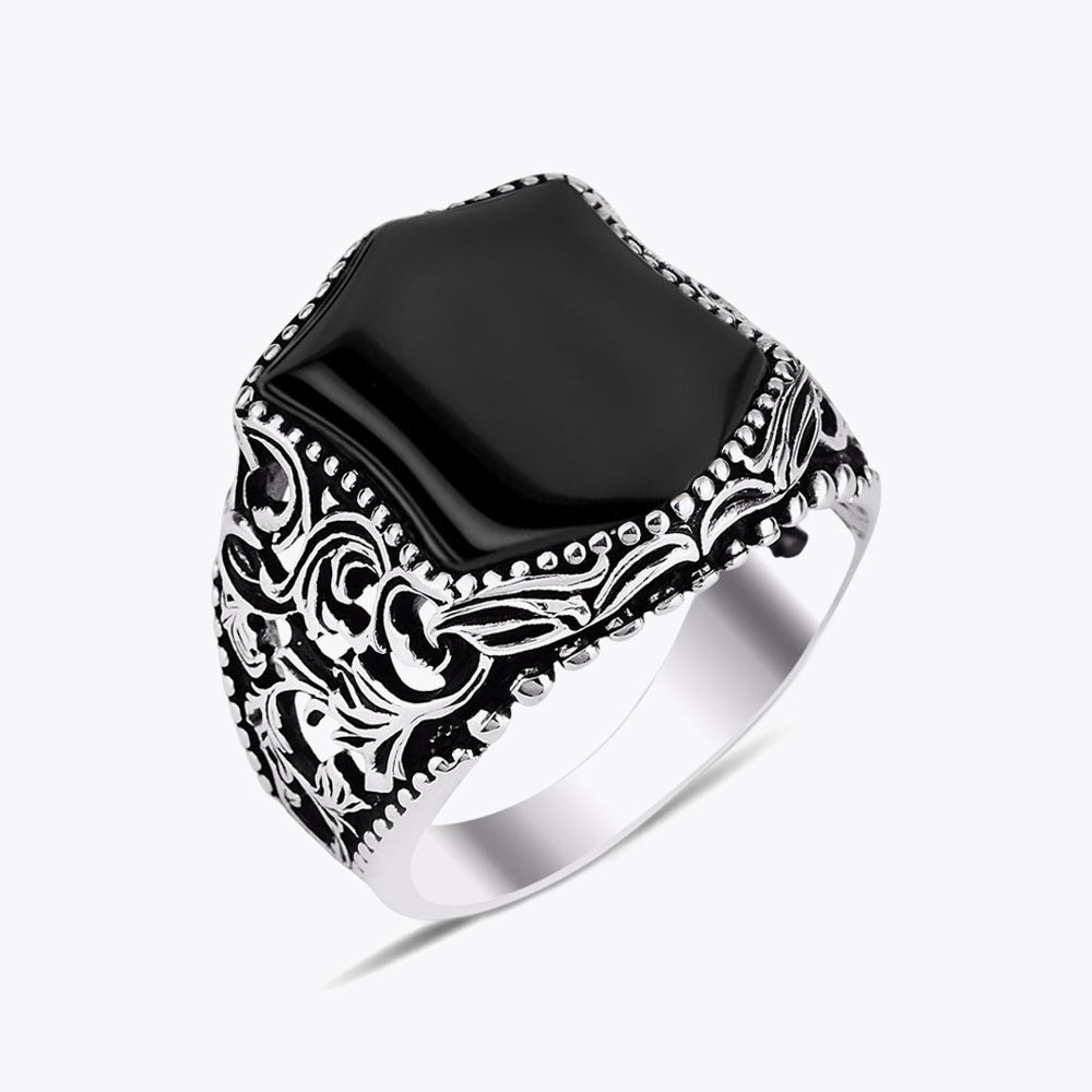 925 Zilveren Herenring Met Onyx Steen ORTBL172