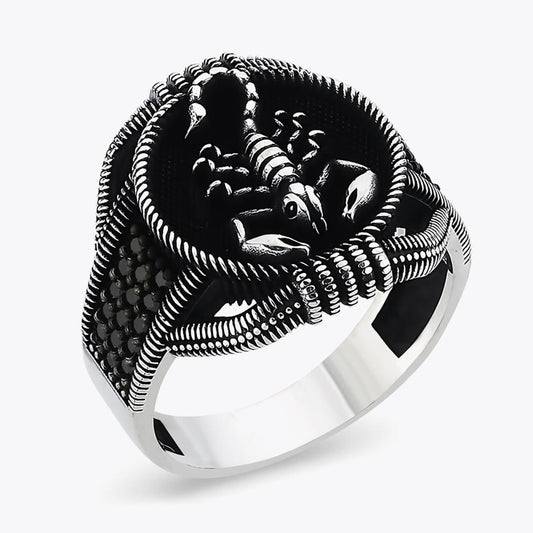 Schorpioen Heren Zilveren Ring