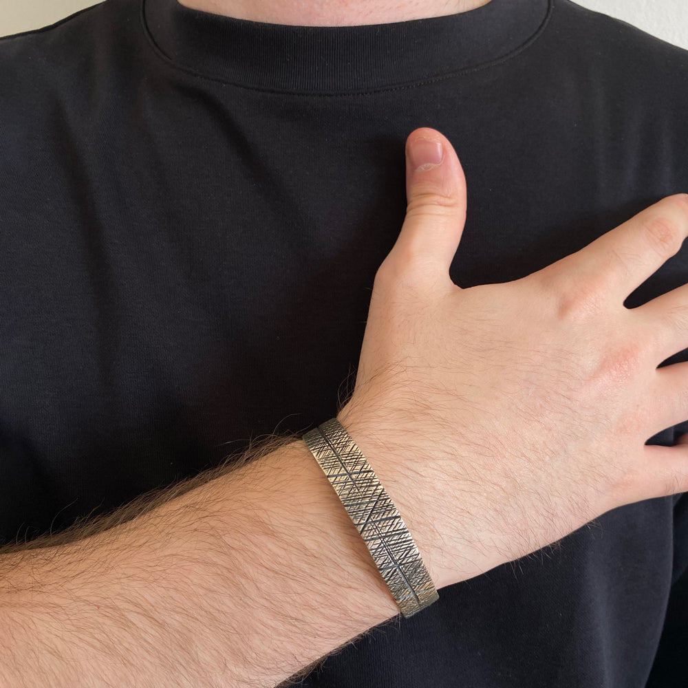 925 Sterling Silver Bracelet with Stripes