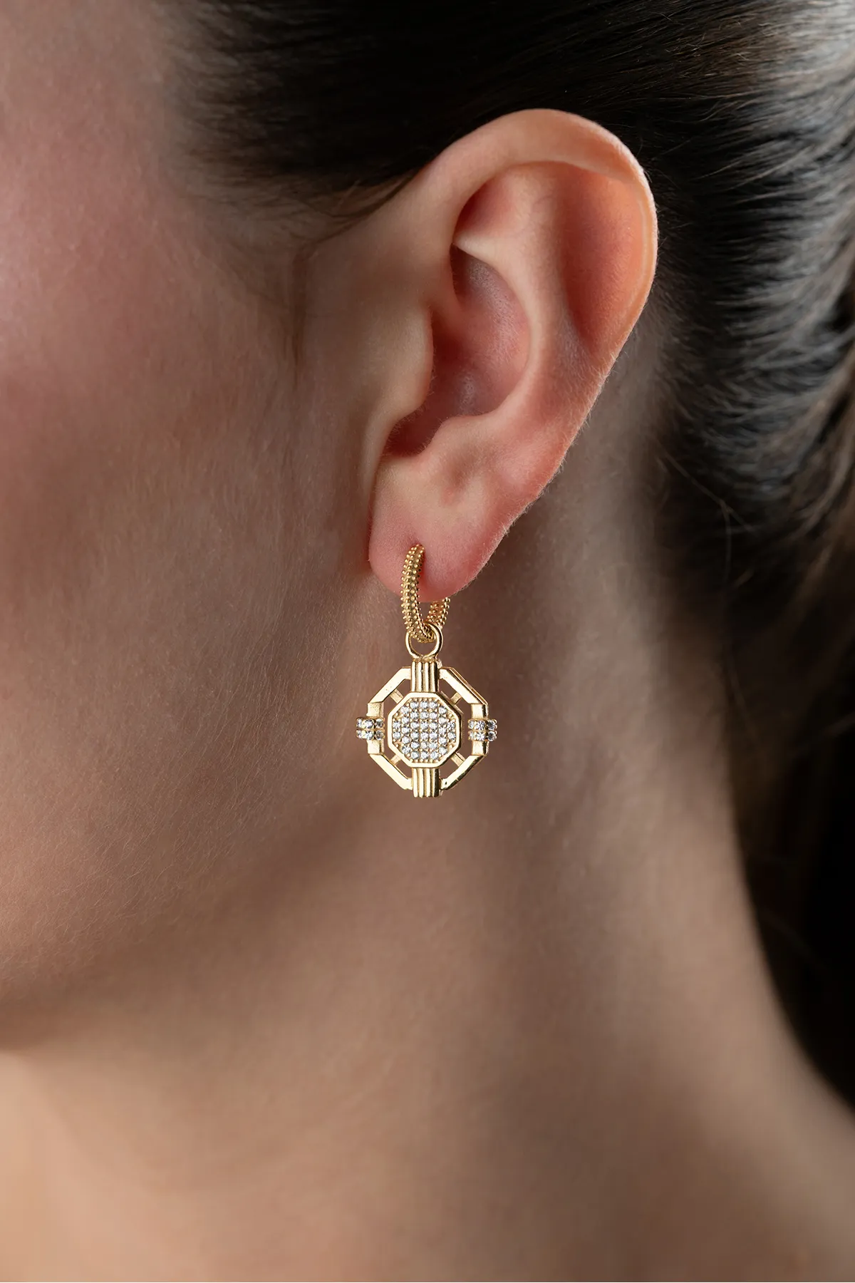 Geometrische Oorbellen met Zirkonia