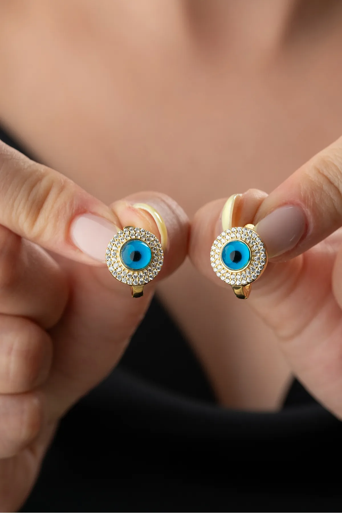 Oorbellen met Oogje – 925 Zilver