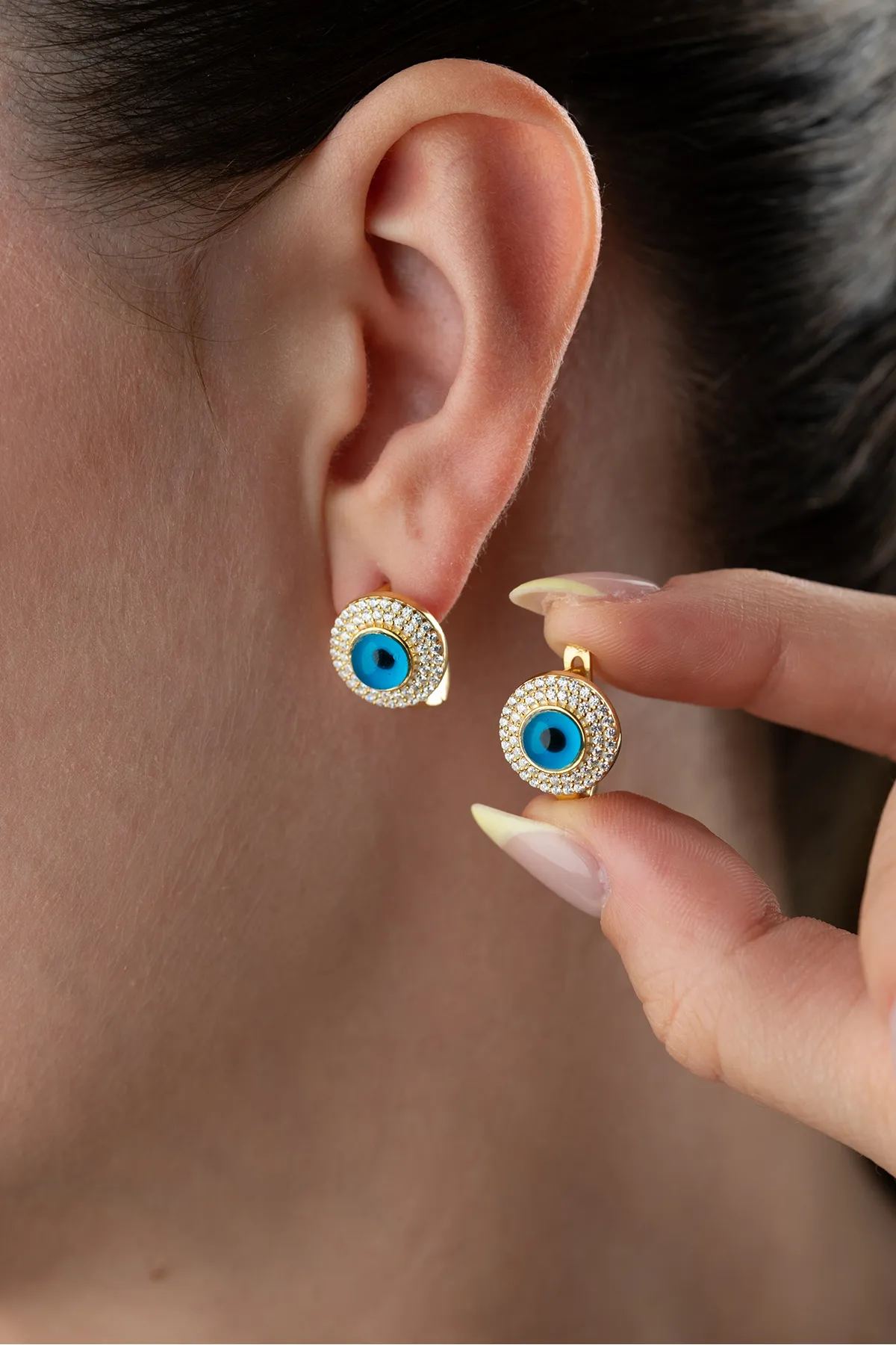 Oorbellen met Oogje – 925 Zilver