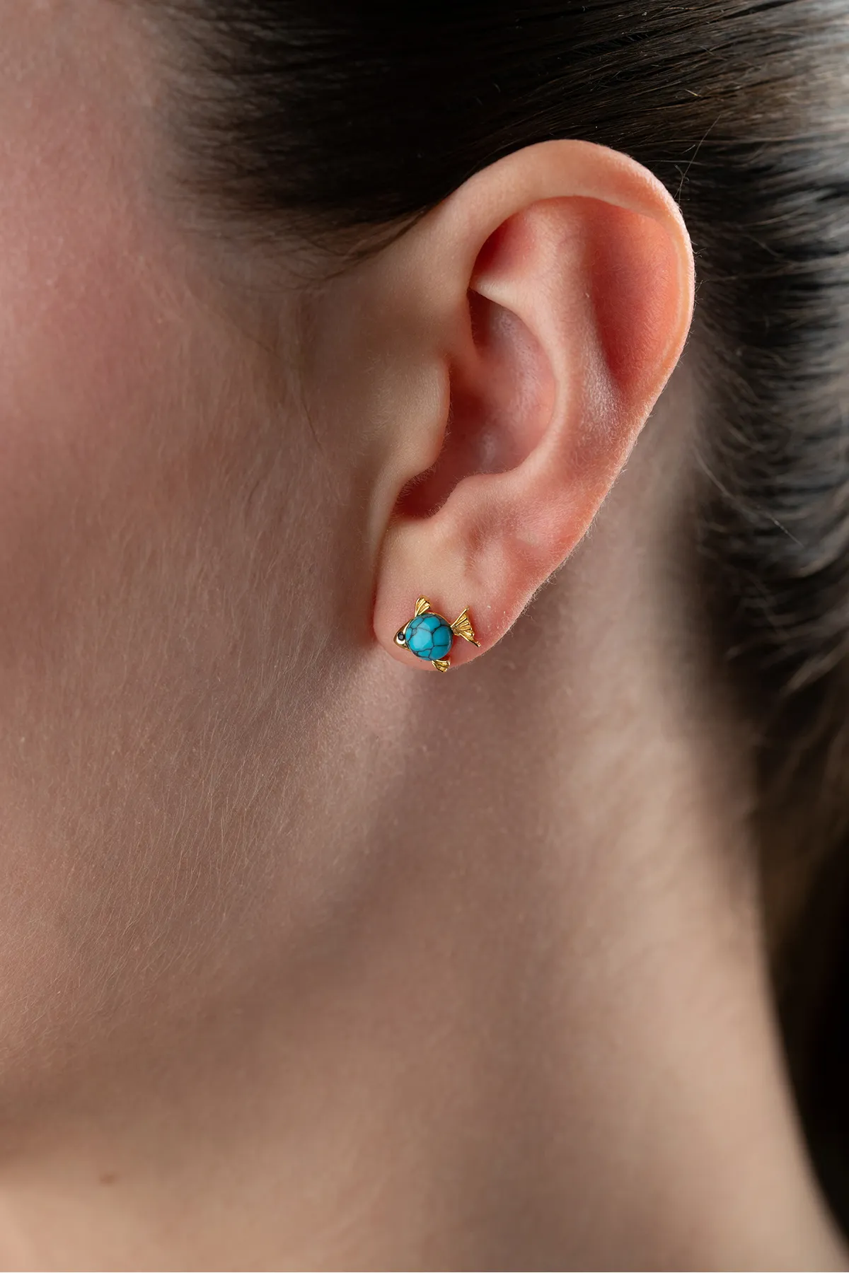 Vis Oorbellen – Turkoois & Zilver