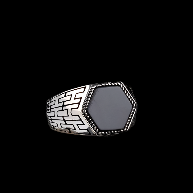 Zilveren Heren Ring Met Onyx