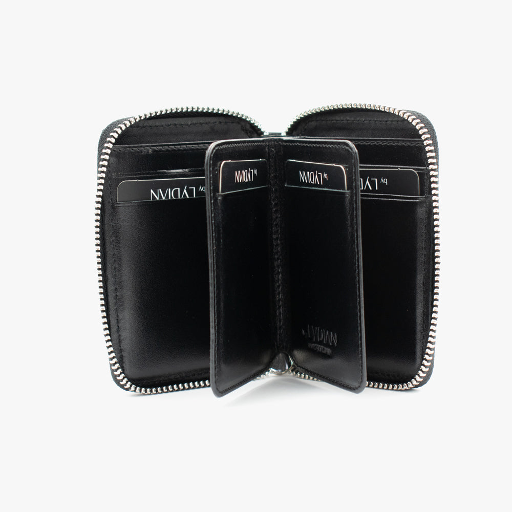 Black Leather Zipper Wallet BLW796-S 1