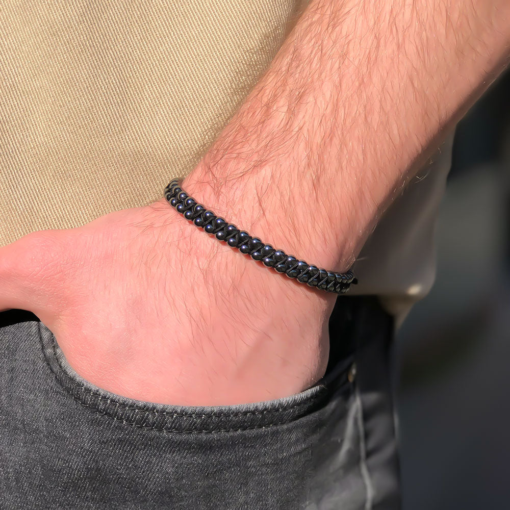 von LYDIAN Herrenarmband Hämatit ARLB-13