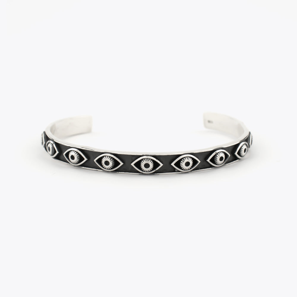 Zilveren Cuff Armband Mannen EYE