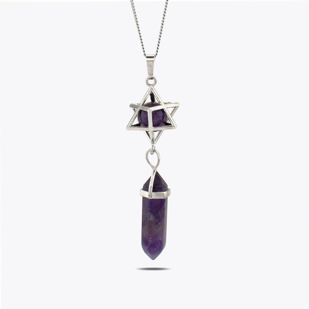 Amethist hanger met ketting