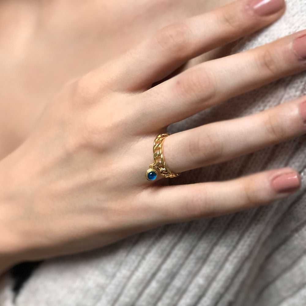 Zilveren ring boze oog BLAR003