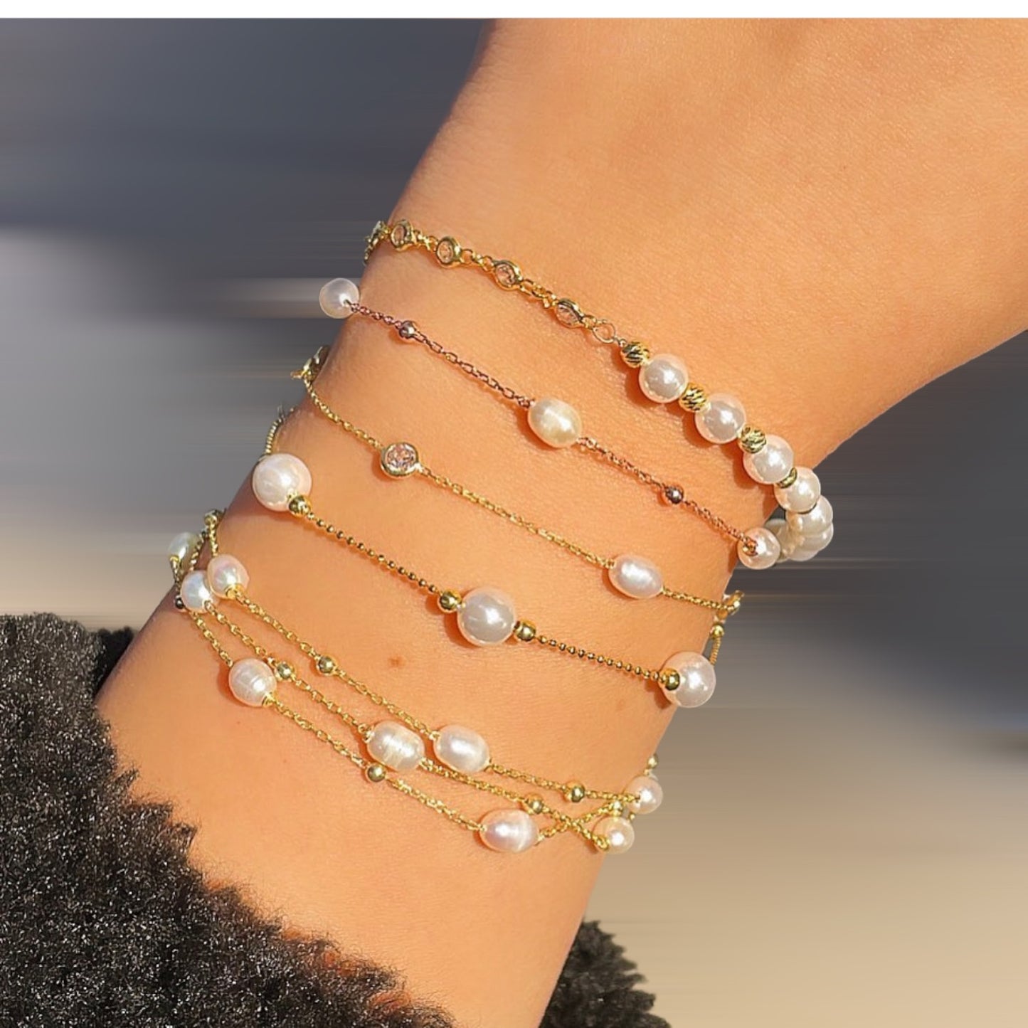 Lydian 925 sterling zilveren armband met parels